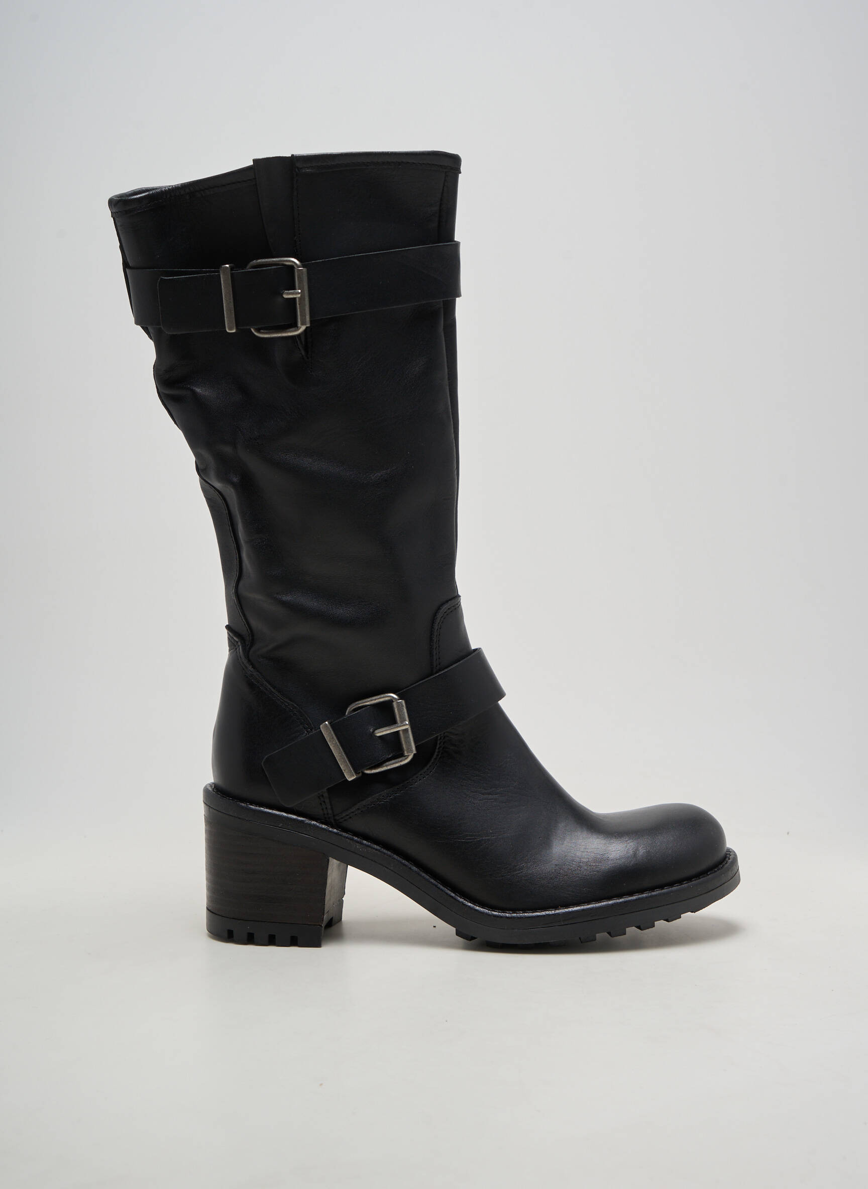Cizme material neted toc de 4 la 6 cm negru E-COW femeie