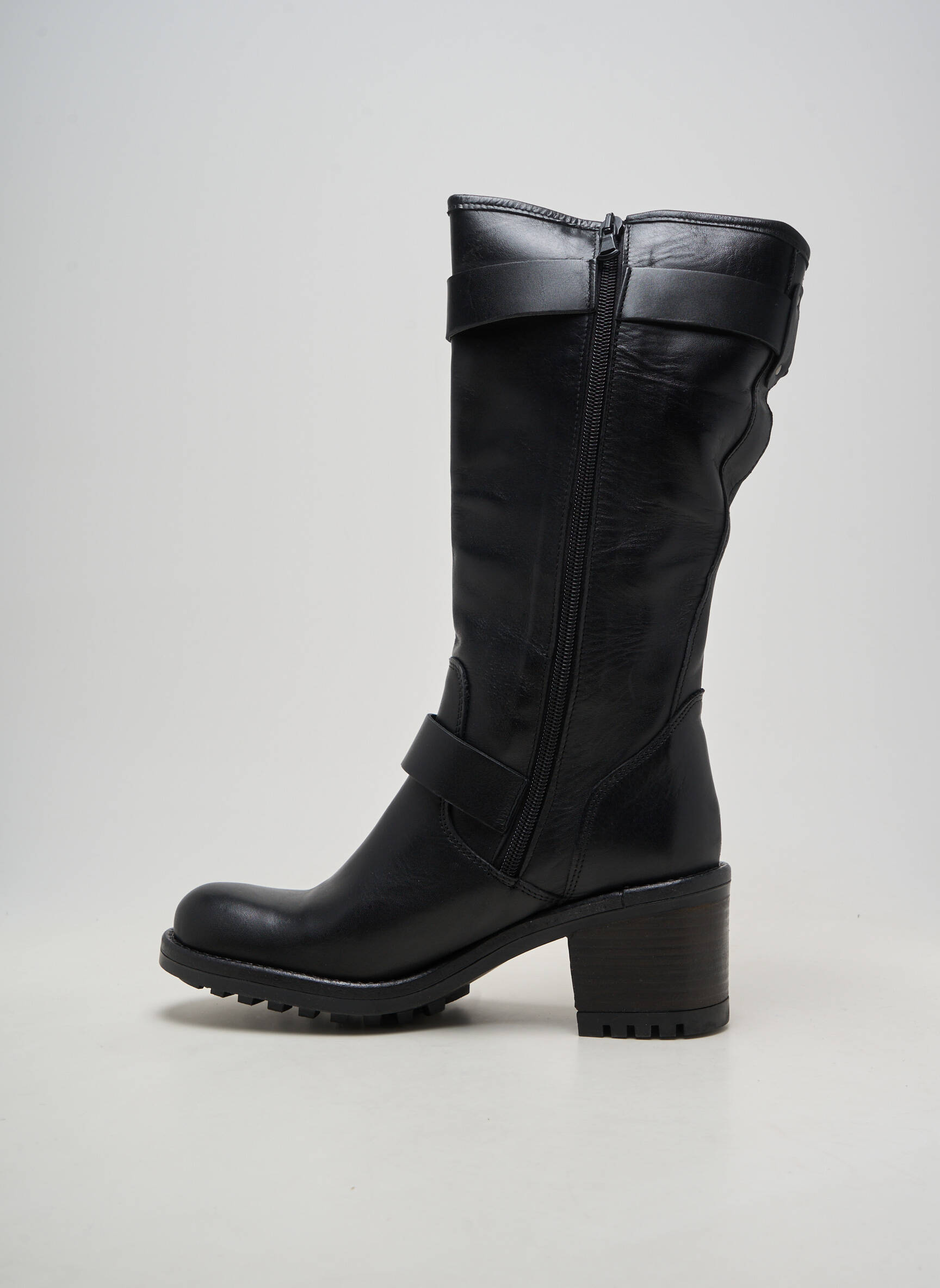 Cizme material neted toc de 4 la 6 cm negru E-COW femeie