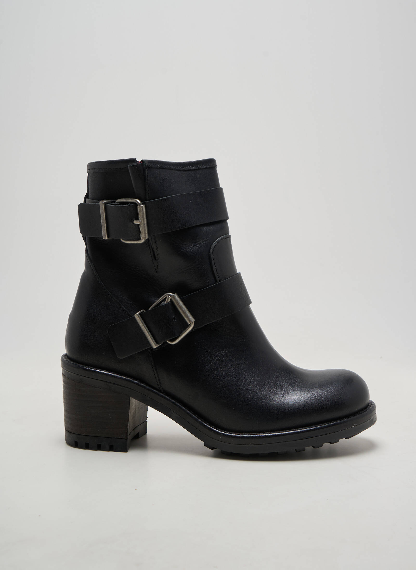 Botine/ghete material neted toc de 4 la 6 cm negru E-COW femeie