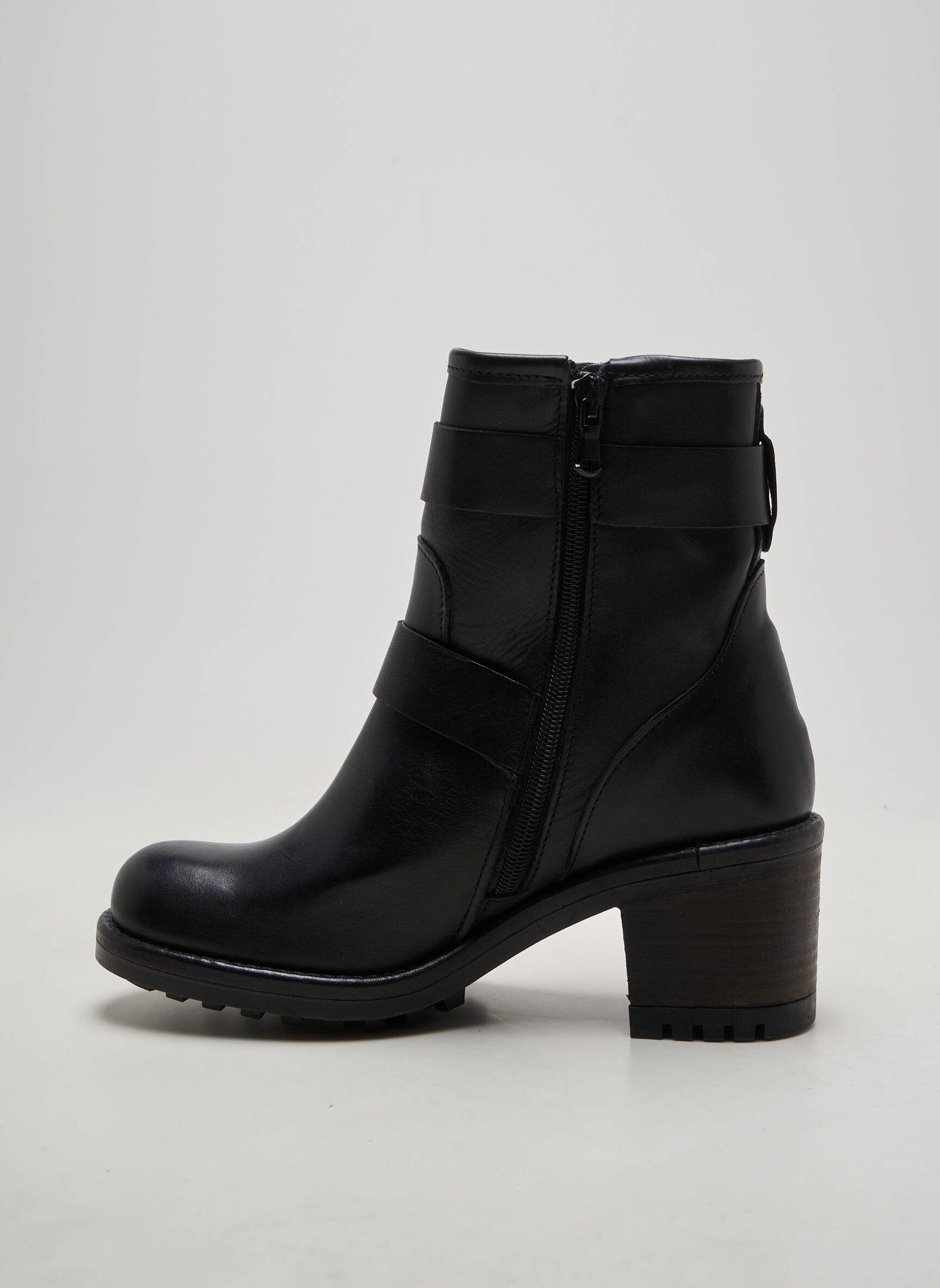 Botine/ghete material neted toc de 4 la 6 cm negru E-COW femeie
