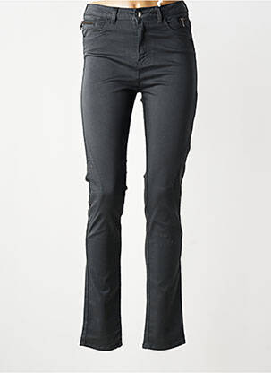 Pantalon slim țesătură poplin mărime normală gri KANOPE femeie