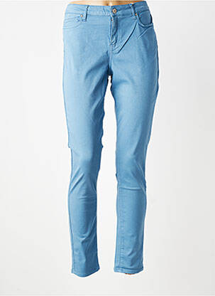 Pantalon slim țesătură poplin mărime normală albastru KANOPE femeie