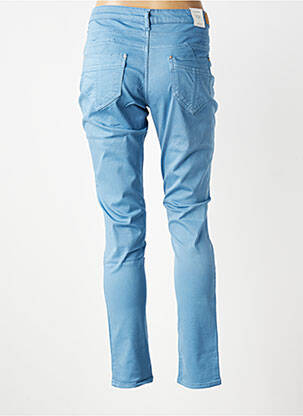 Pantalon slim țesătură poplin mărime normală albastru KANOPE femeie