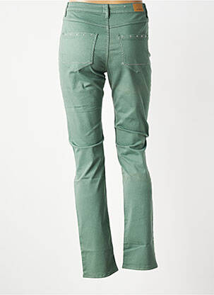 Pantalon slim țesătură poplin mărime normală verde KANOPE femeie