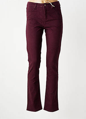Pantalon drept elasticitate talie înaltă violet KANOPE femeie