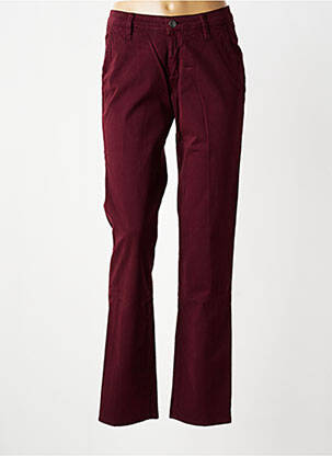 Pantalon chino țesătură poplin mărime normală violet KANOPE femeie