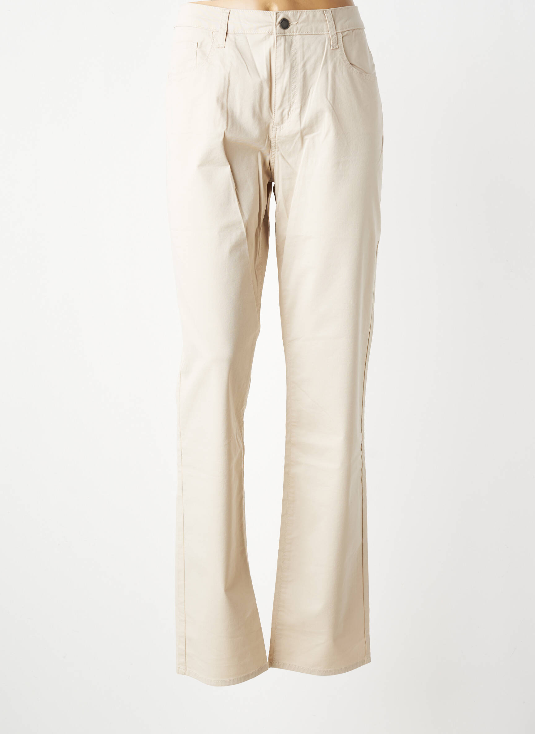 Pantalon drept țesătură poplin mărime normală gri KANOPE femeie