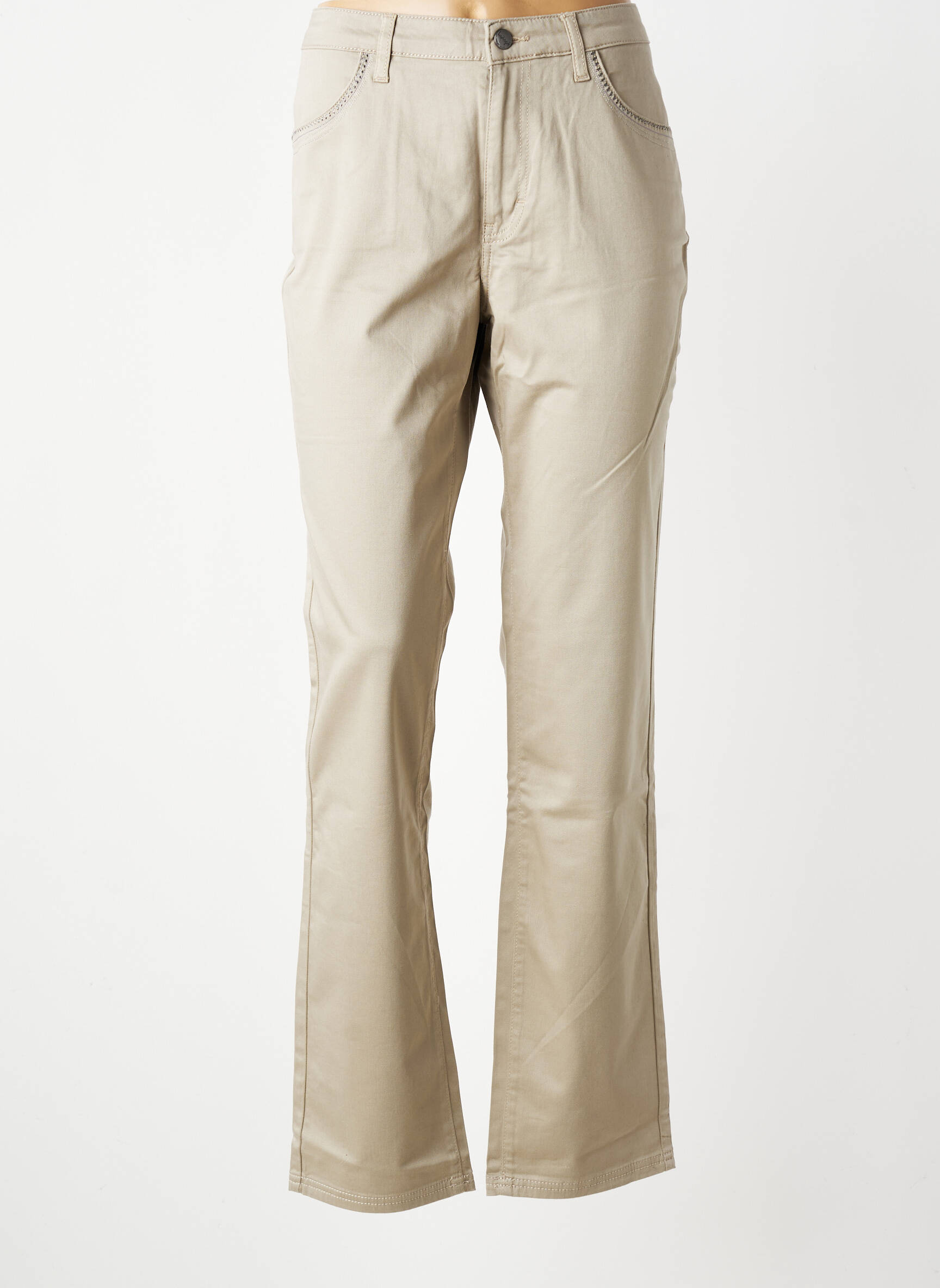 Pantalon drept elasticitate mărime normală bej KANOPE femeie