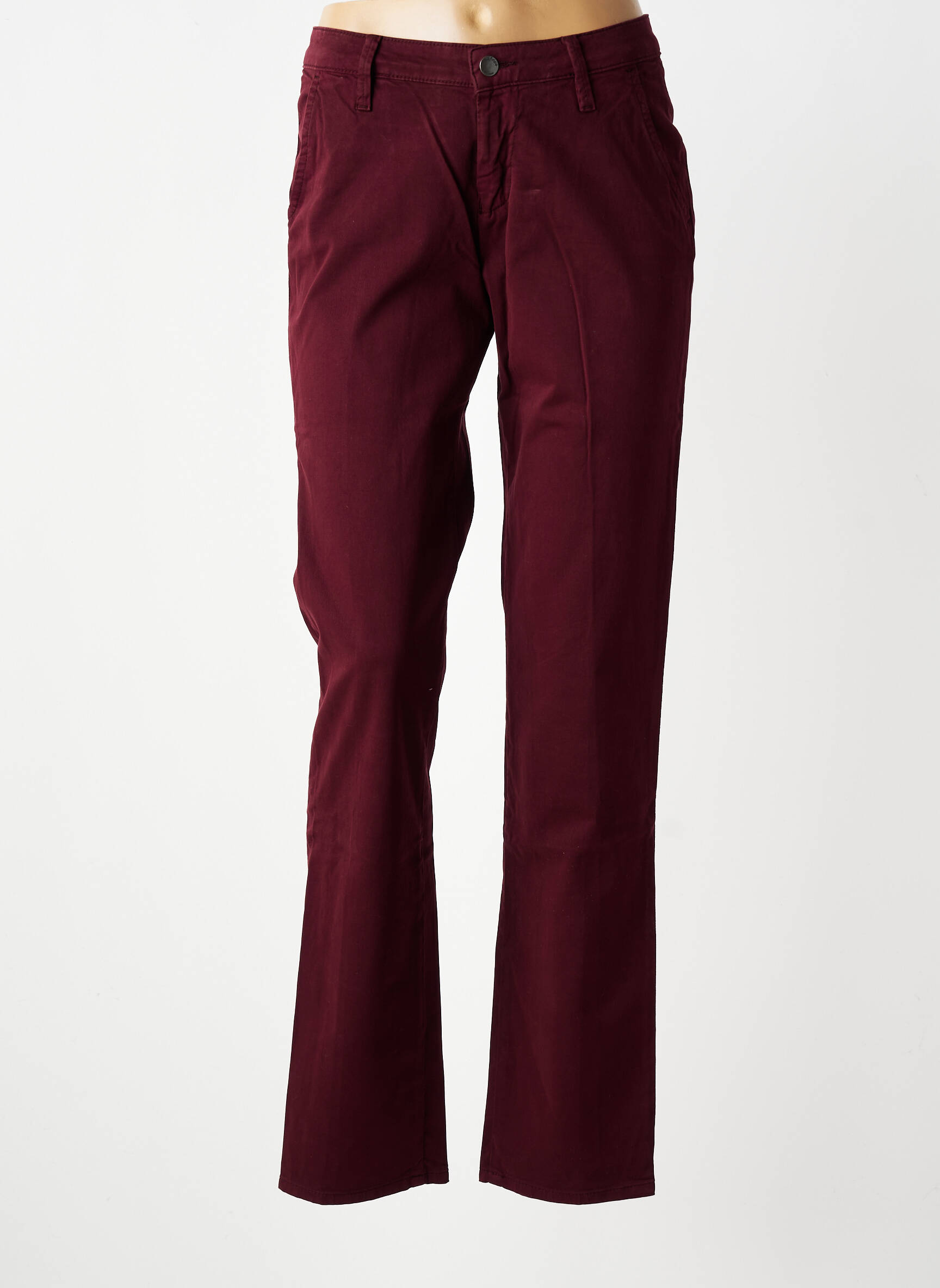Pantalon chino țesătură poplin mărime normală violet KANOPE femeie