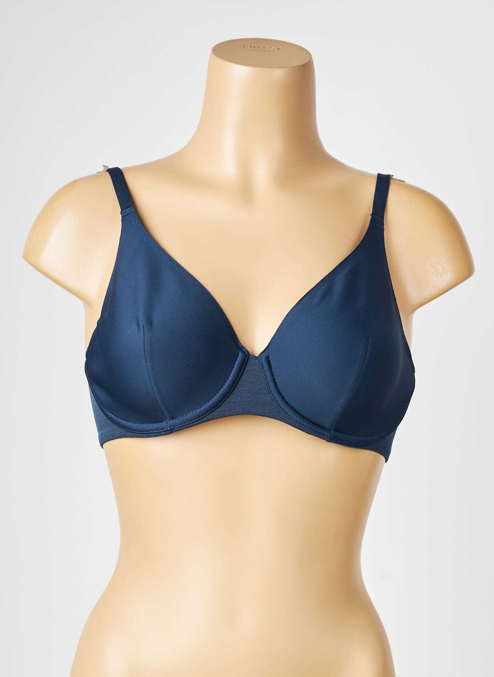 Sutien efect material satinat sutien cupe întregi cu decolteu înalt albastru CHANTELLE femeie