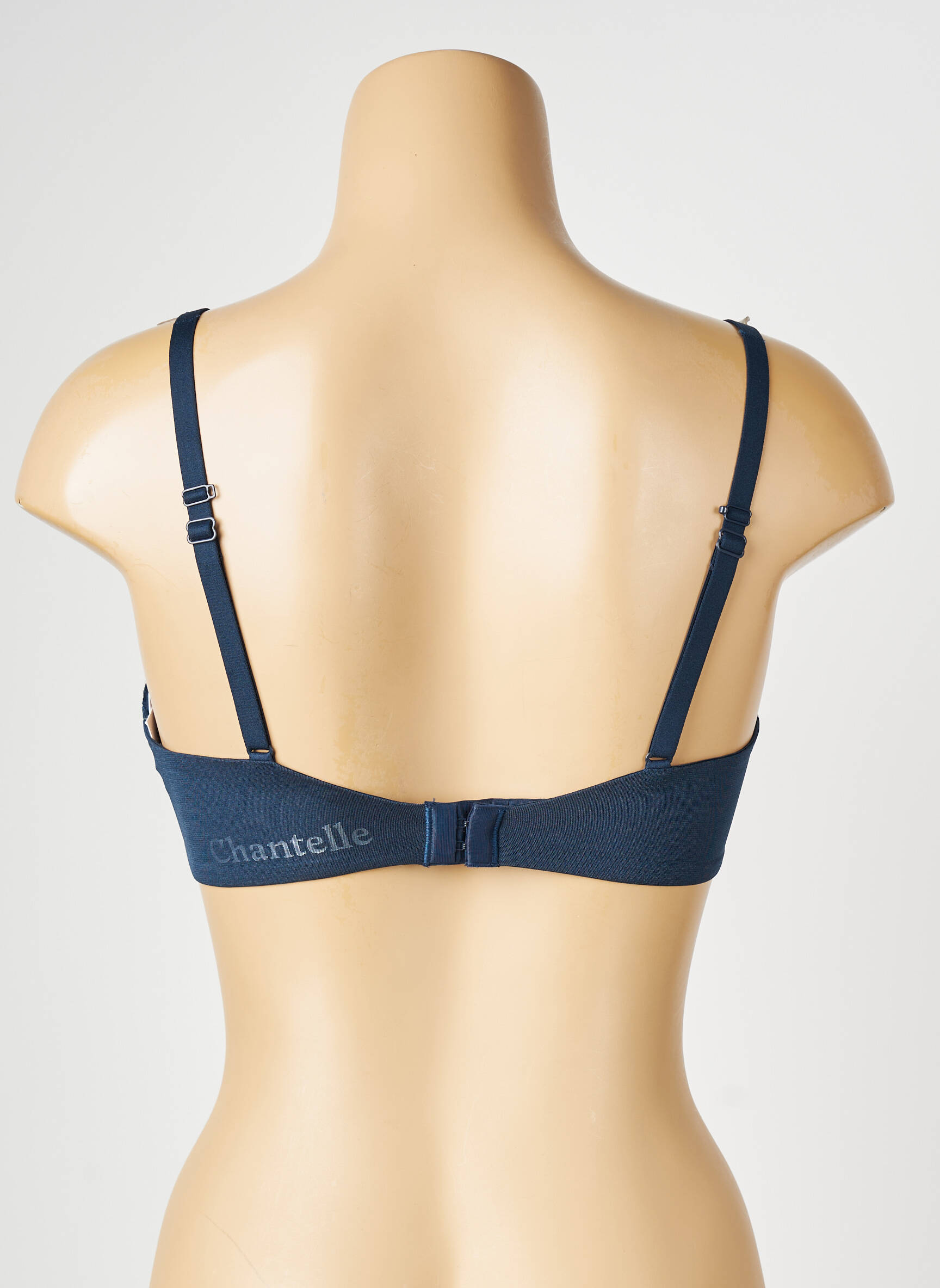 Sutien efect material satinat sutien cupe întregi cu decolteu înalt albastru CHANTELLE femeie