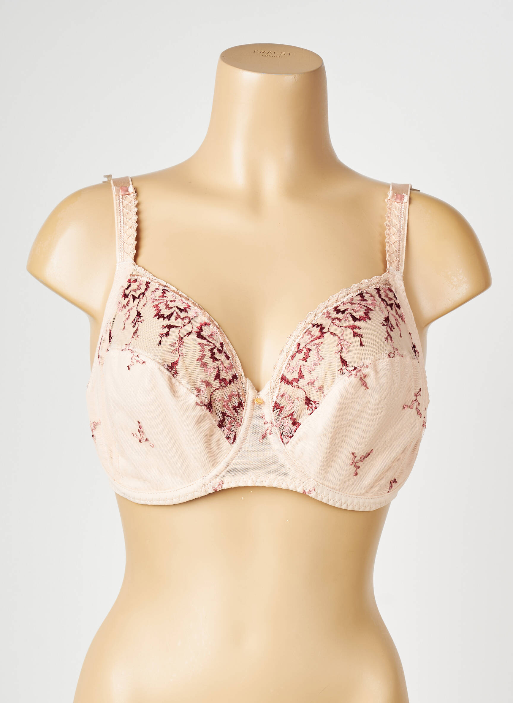 Sutien broderie sutien cupe întregi cu decolteu înalt roz CHANTELLE femeie