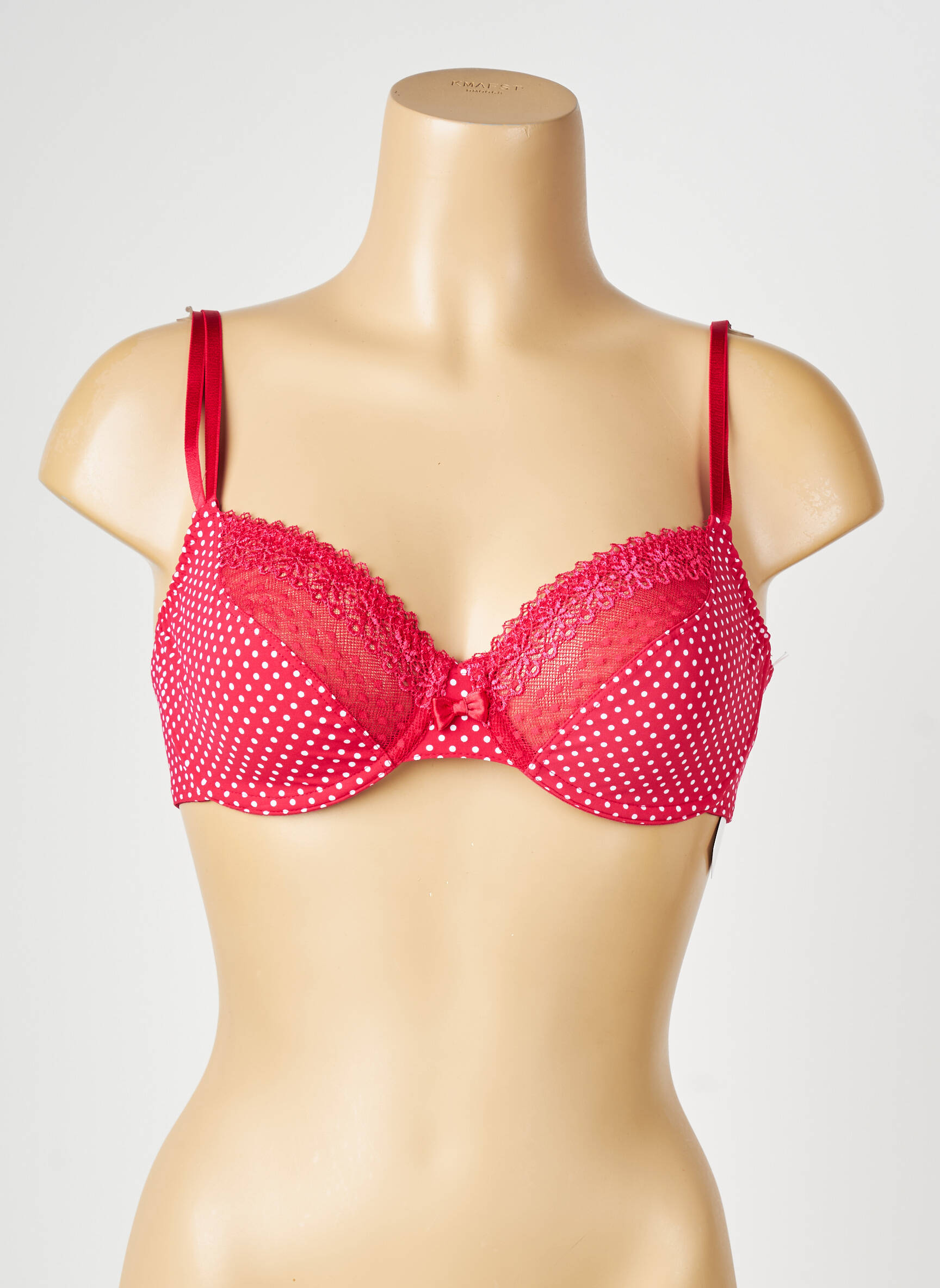 Sutien efect material satinat sutien cupe întregi cu decolteu înalt roșu PASSIONATA femeie