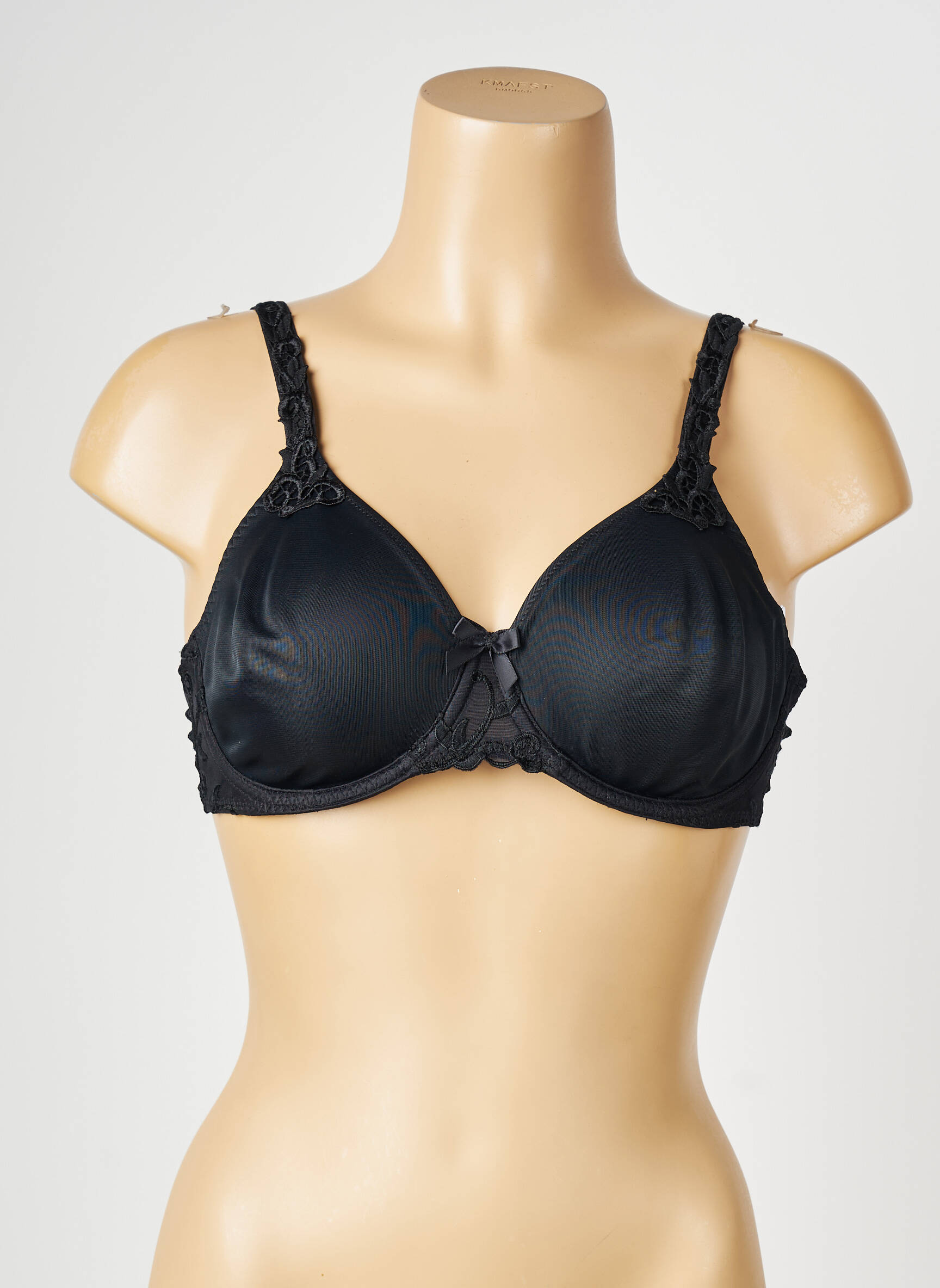 Sutien efect material satinat sutien cupe întregi cu decolteu înalt negru SIMONE PERELE femeie