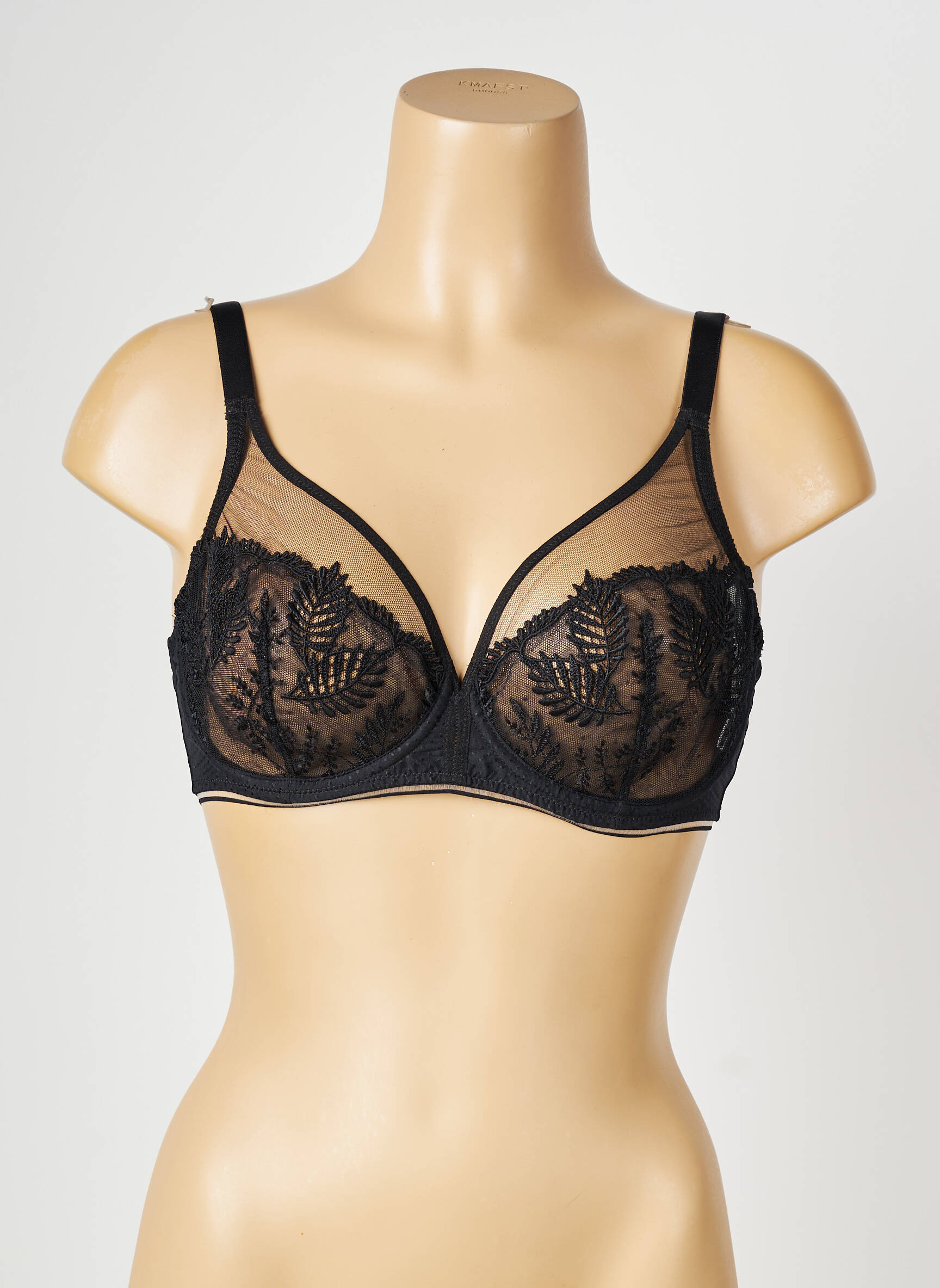 Sutien broderie sutien cupe întregi cu decolteu înalt negru SIMONE PERELE femeie