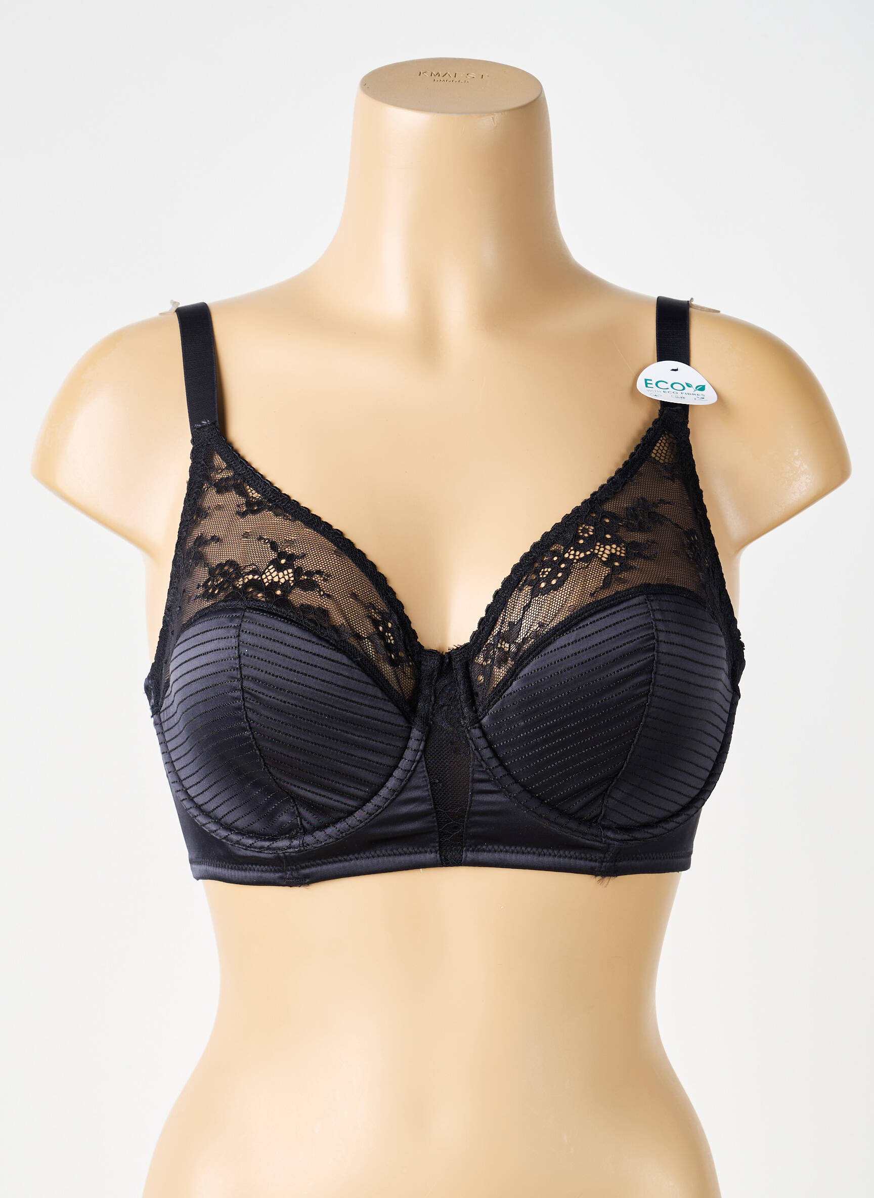 Sutien efect material satinat top sutien modelat negru DORINA femeie