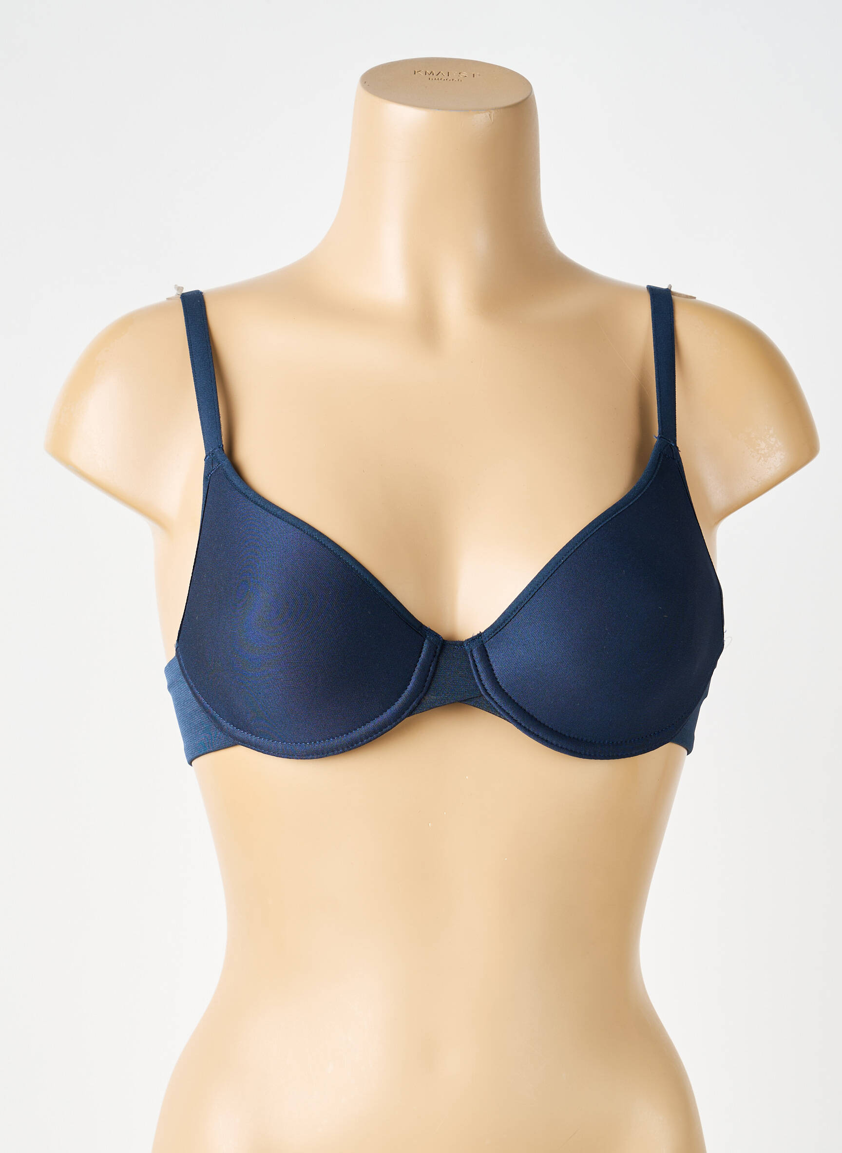 Sutien efect material satinat sutien cupe întregi cu decolteu înalt albastru CHANTELLE femeie