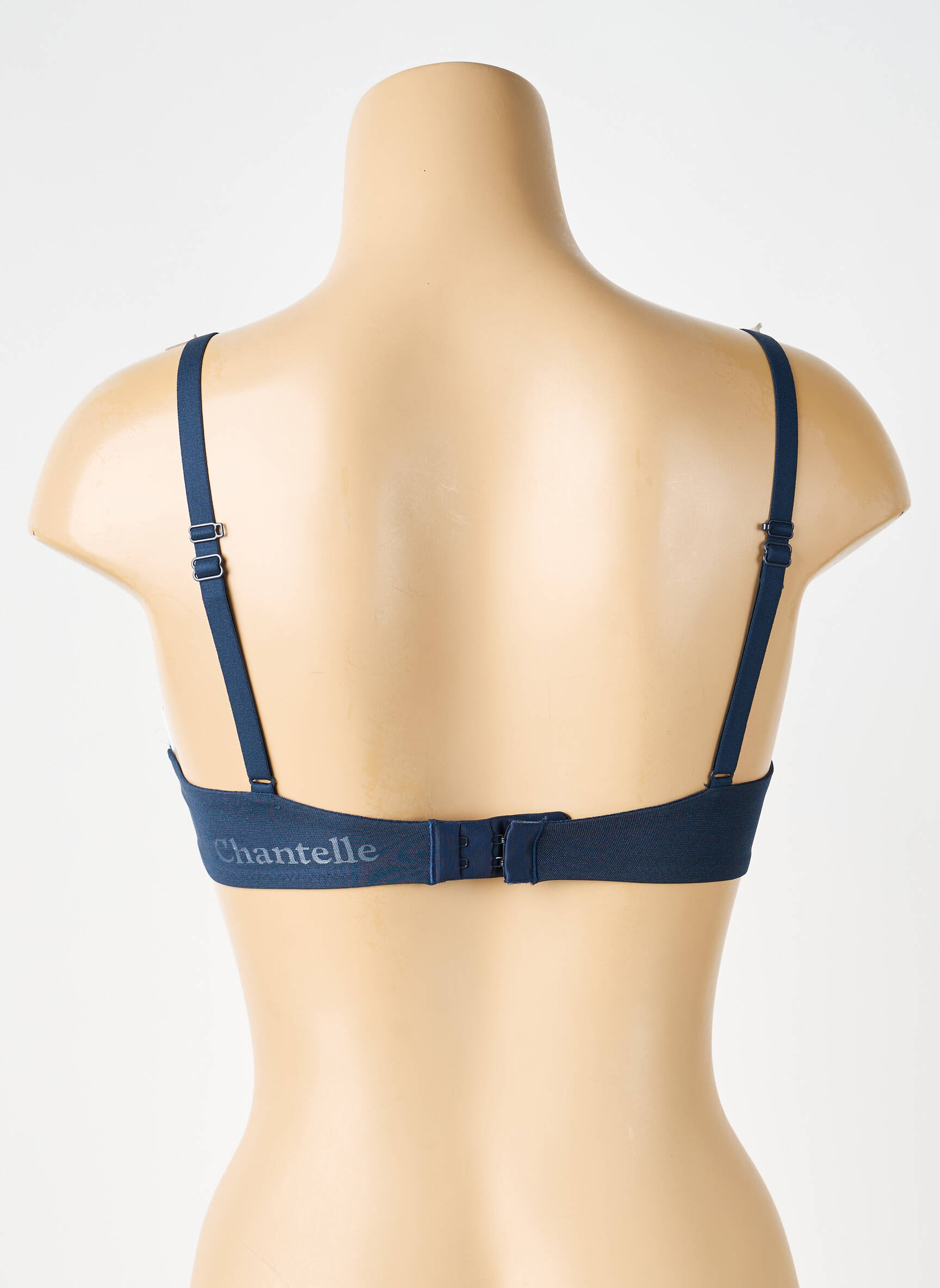 Sutien efect material satinat sutien cupe întregi cu decolteu înalt albastru CHANTELLE femeie