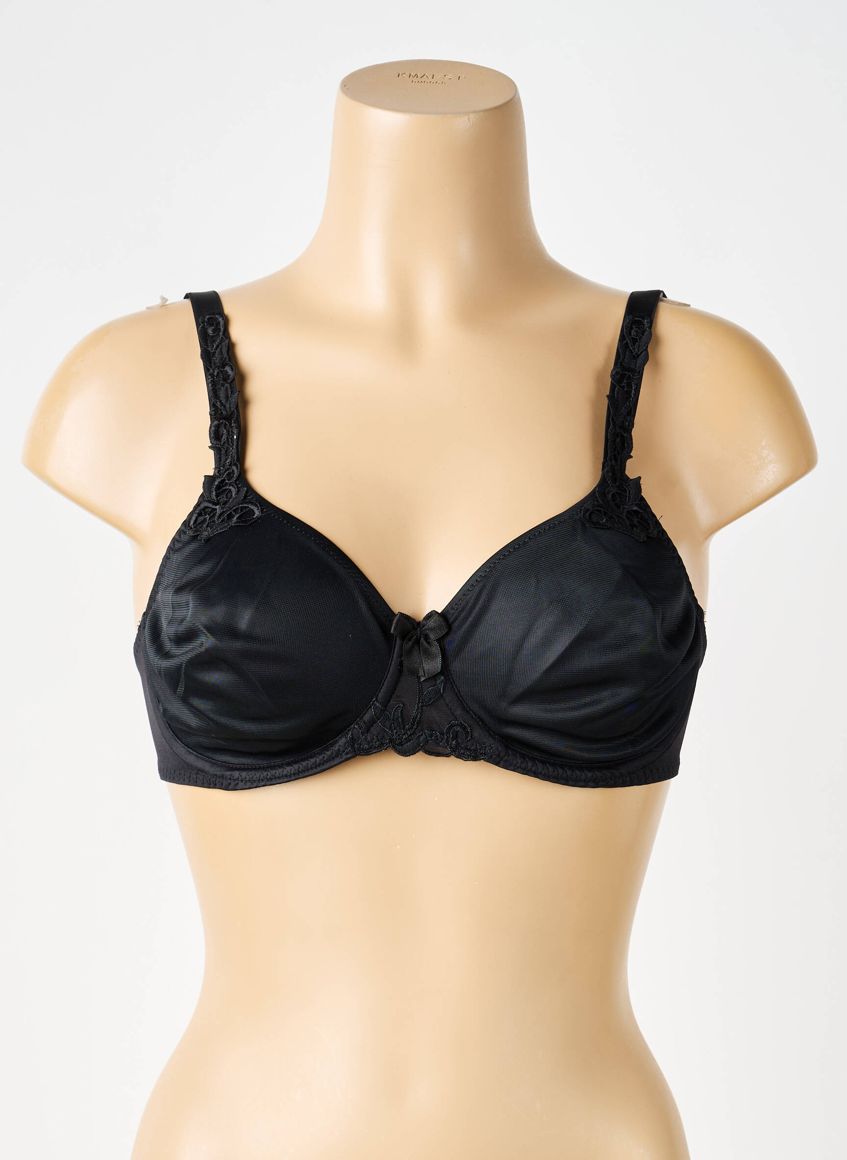 Sutien efect material satinat sutien cupe întregi cu decolteu înalt negru SIMONE PERELE femeie