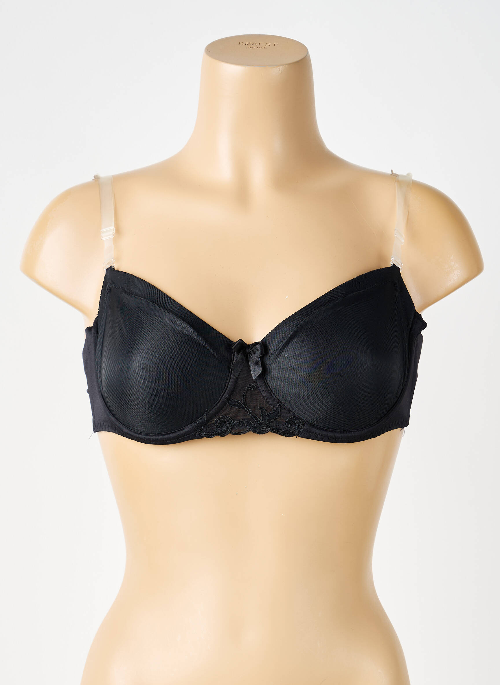Sutien efect material satinat sutien cupe întregi cu decolteu înalt negru SIMONE PERELE femeie