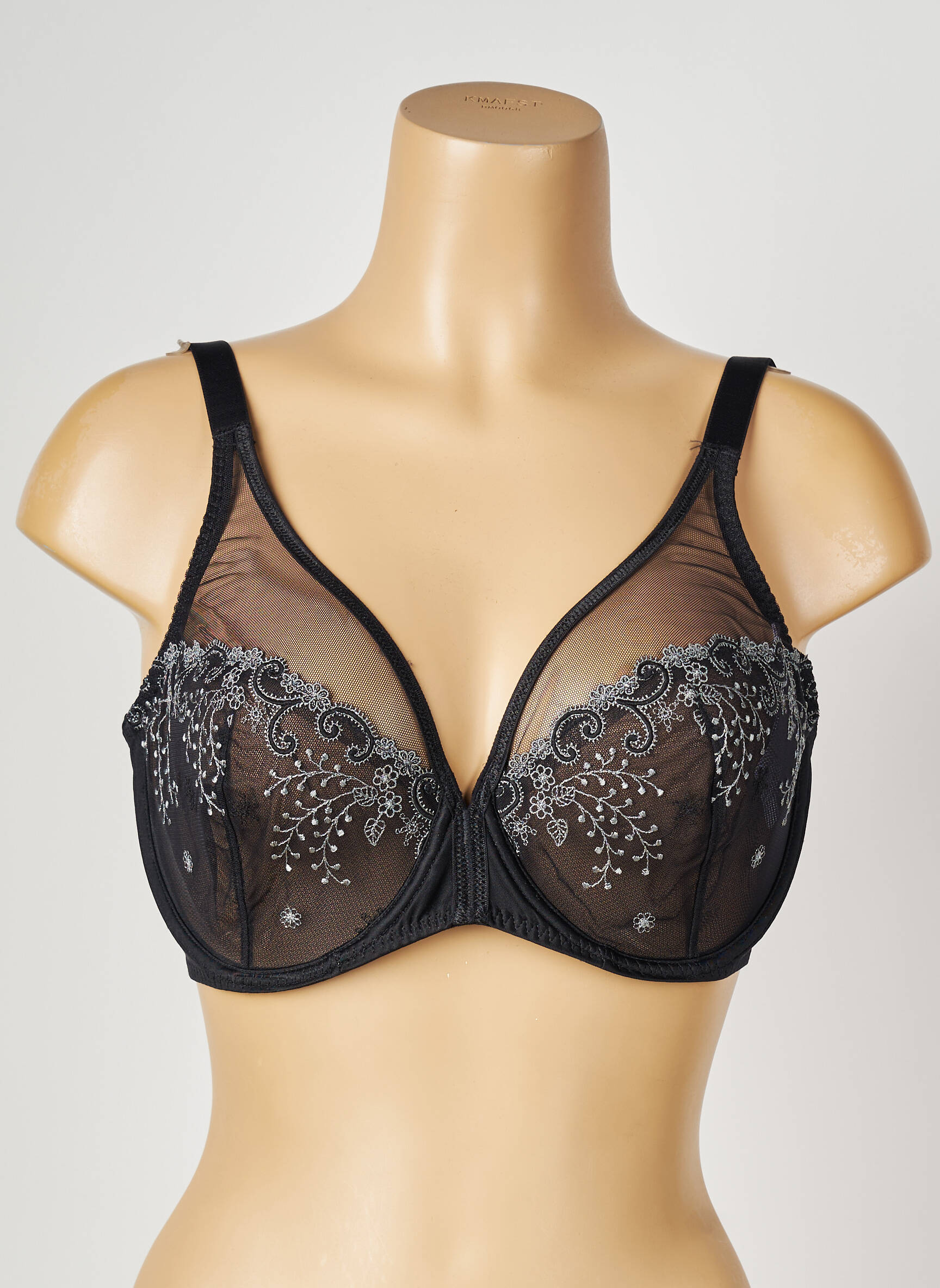 Sutien broderie sutien cupe întregi cu decolteu înalt negru SIMONE PERELE femeie