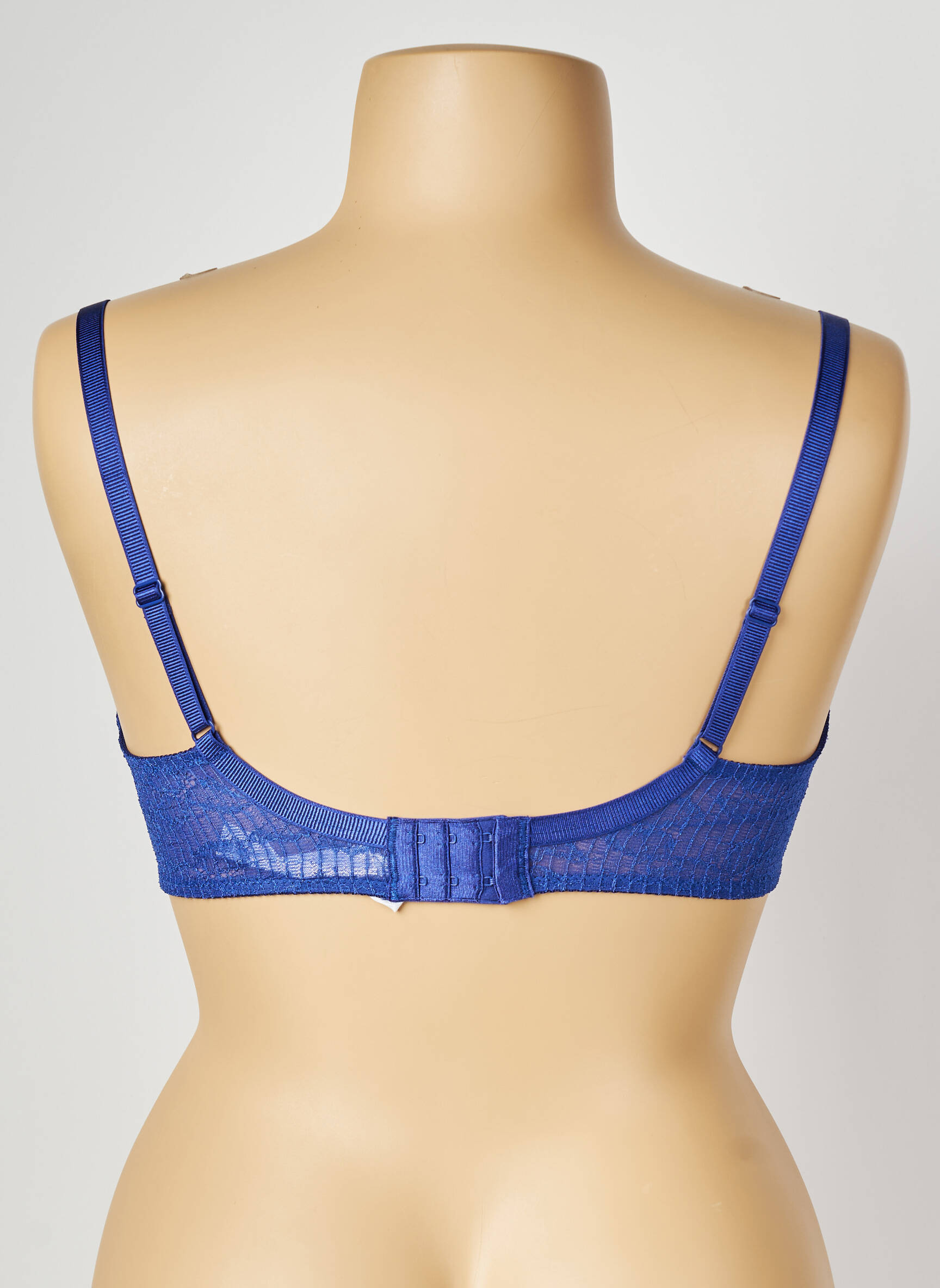 Sutien efect material satinat sutien cupe întregi cu decolteu înalt albastru PASSIONATA femeie