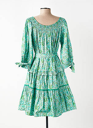 Rochie midi mâneci 3/4 mâneci 3/4 verde RHUM RAISIN femeie