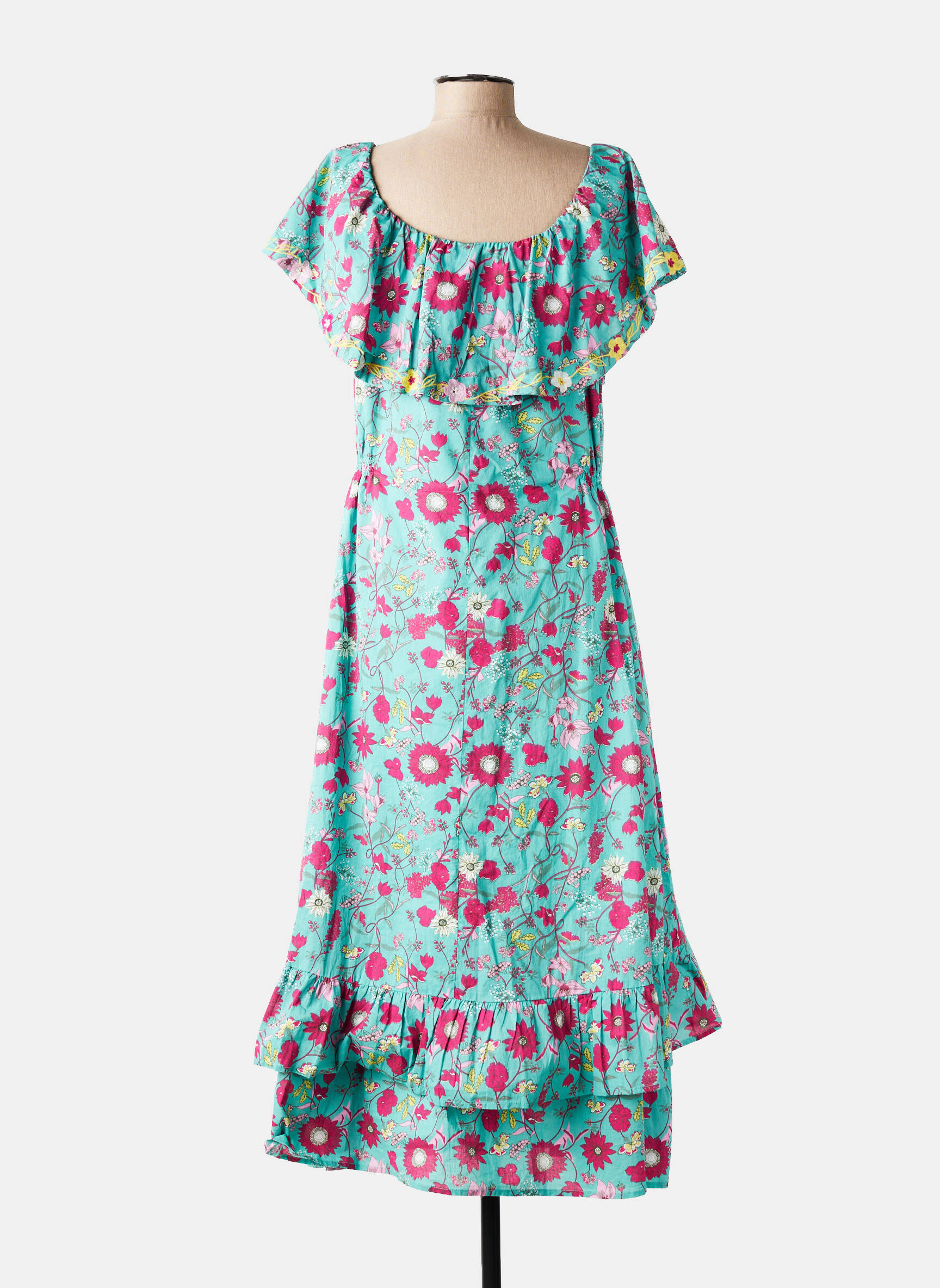 Rochie lungă mâneci scurte mâneci scurte verde RHUM RAISIN femeie