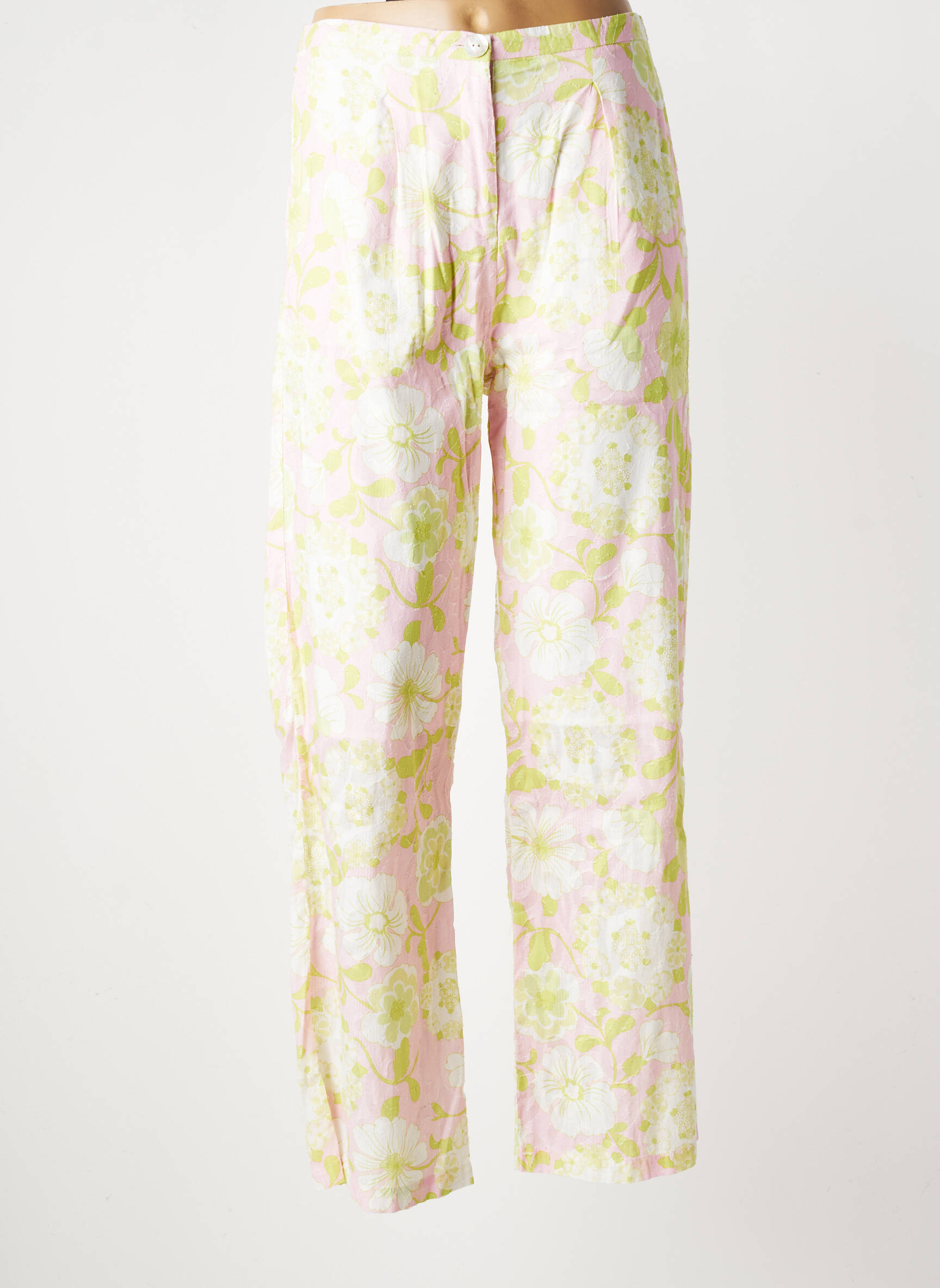 Pantalon drept țesătură poplin mărime normală verde BRIGITTE BARDOT femeie
