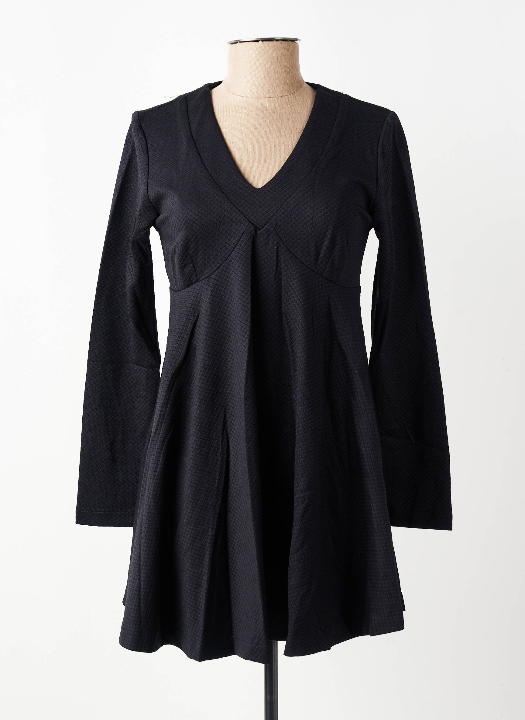 Rochie scurtă croială evazată mâneci lungi negru COUTURIST femeie