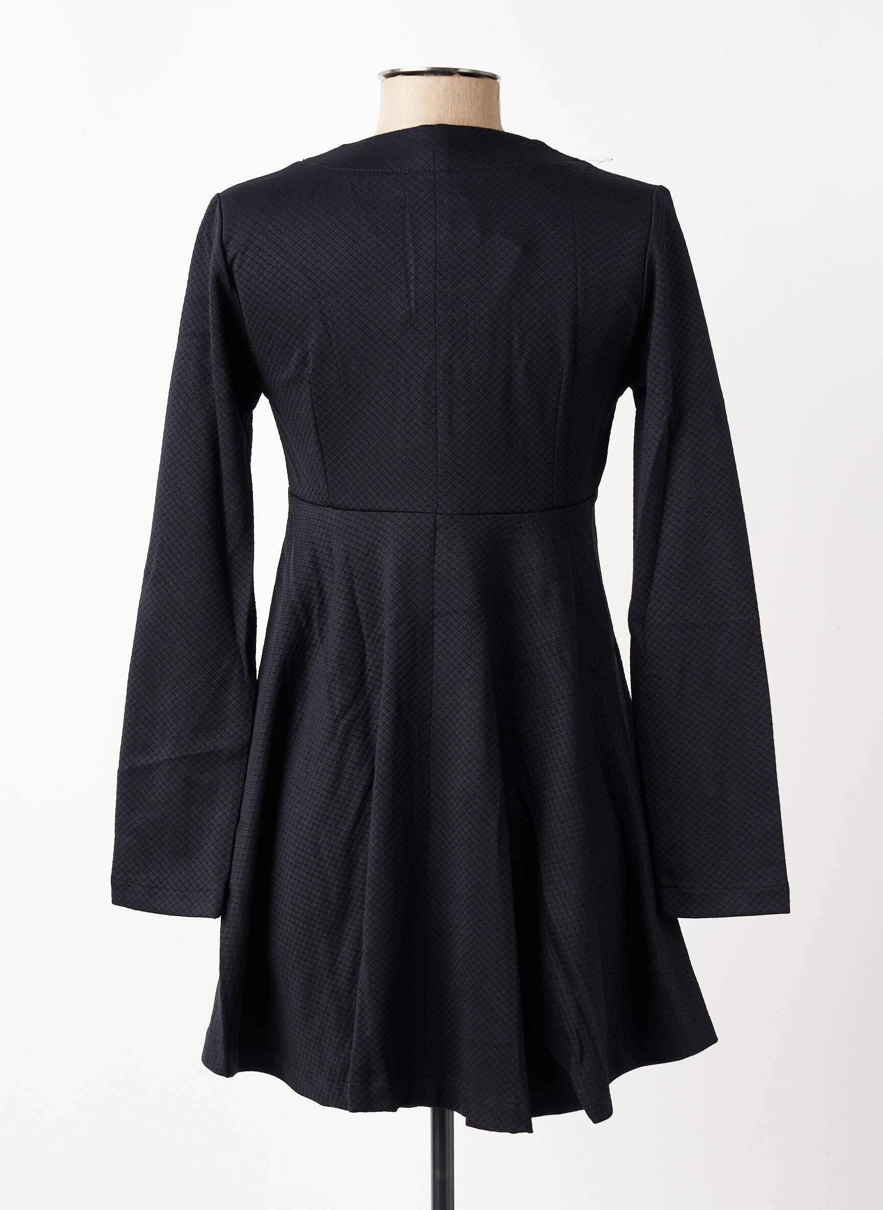 Rochie scurtă croială evazată mâneci lungi negru COUTURIST femeie