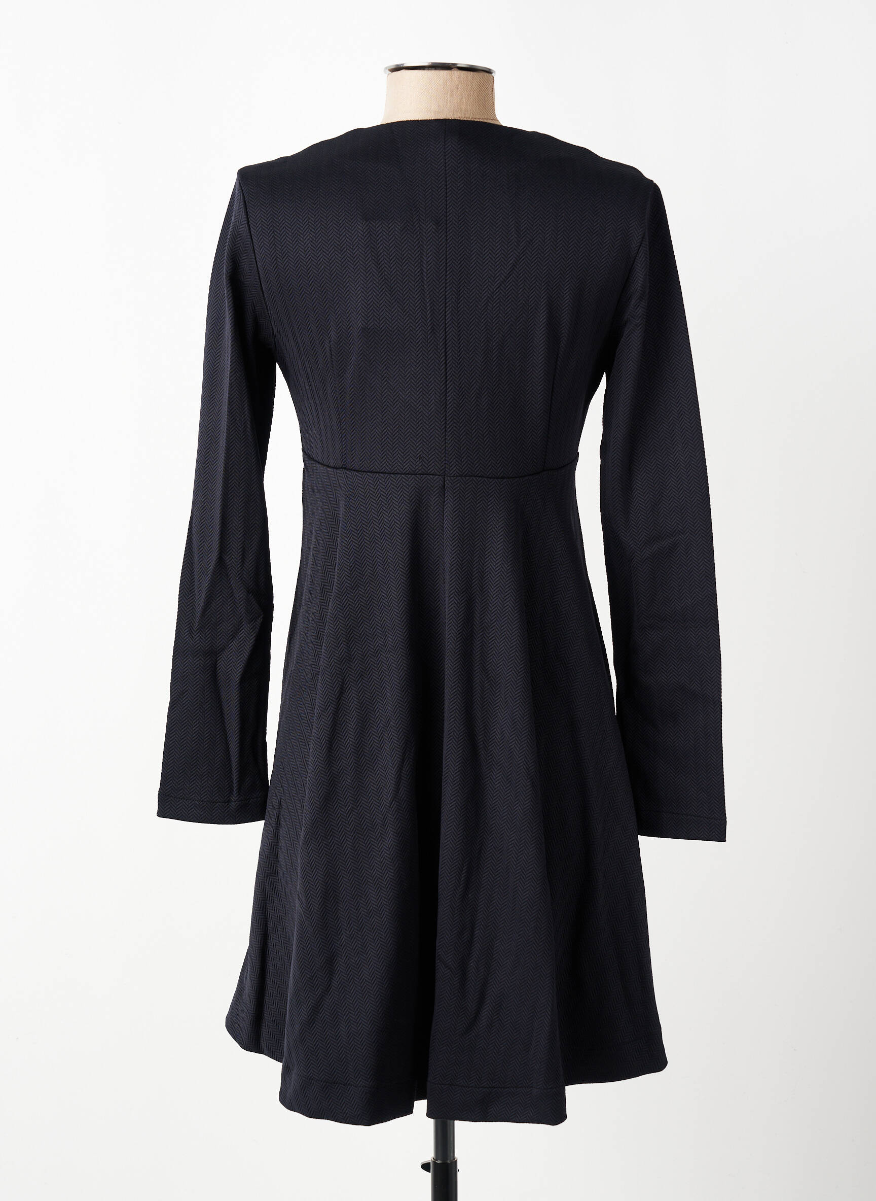 Rochie scurtă croială evazată mâneci lungi negru COUTURIST femeie