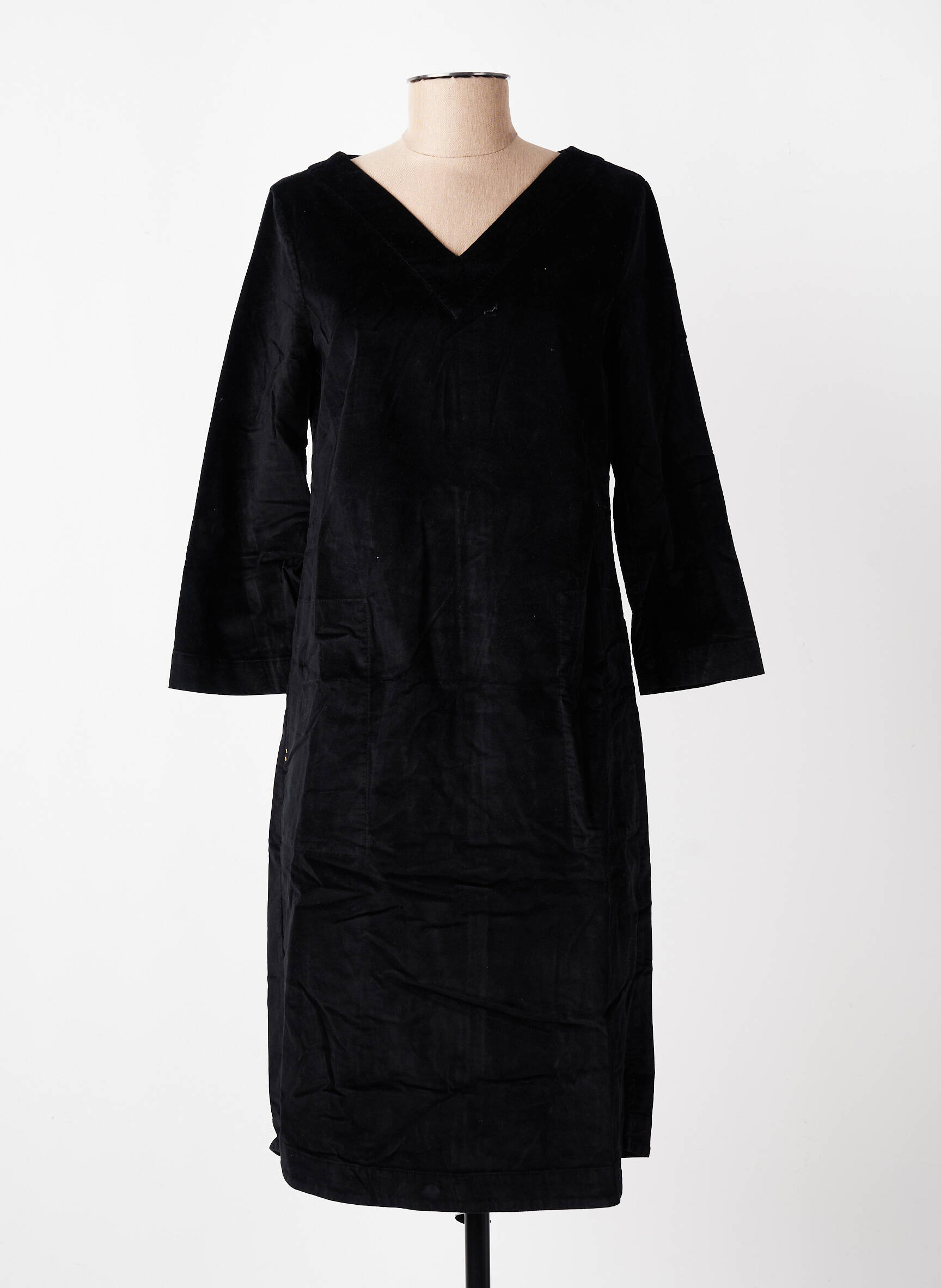 Rochie midi mâneci 3/4 mâneci 3/4 negru COUTURIST femeie