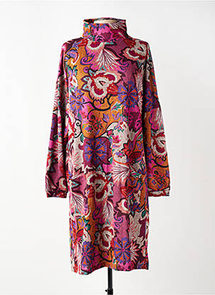 Rochie midi imprimeu floral mâneci lungi roz COUTURIST femeie