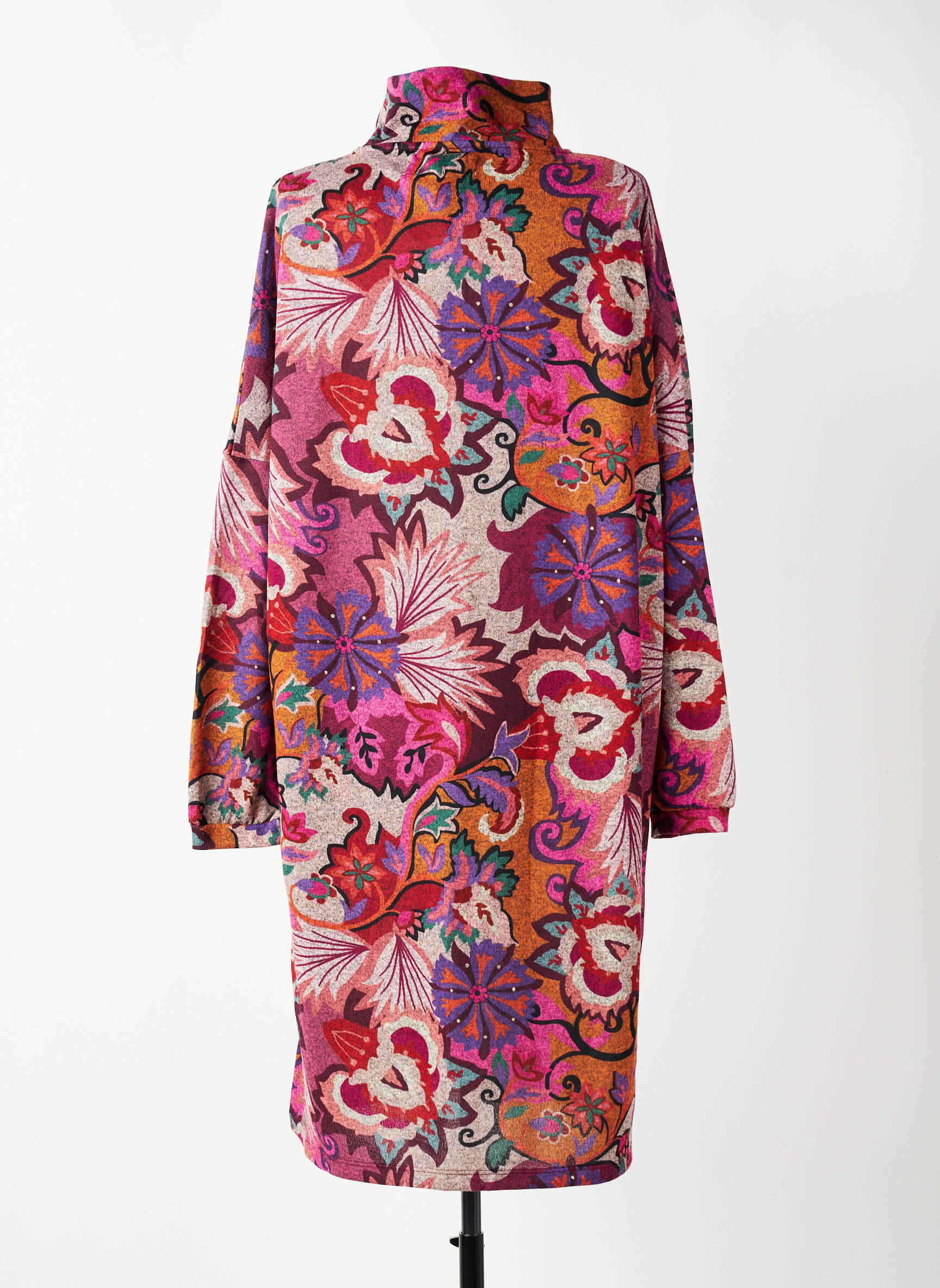 Rochie midi imprimeu floral mâneci lungi roz COUTURIST femeie