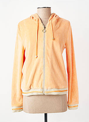 Jachete casual guler rotund portocalie VITAMIA LOUNGEWEAR femeie