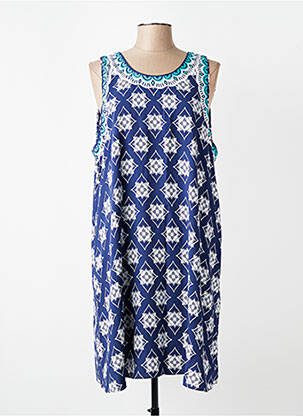Rochie midi croială fluidă fără mâneci albastru HATLEY femeie