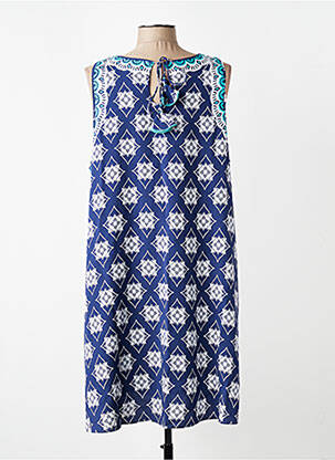 Rochie midi croială fluidă fără mâneci albastru HATLEY femeie
