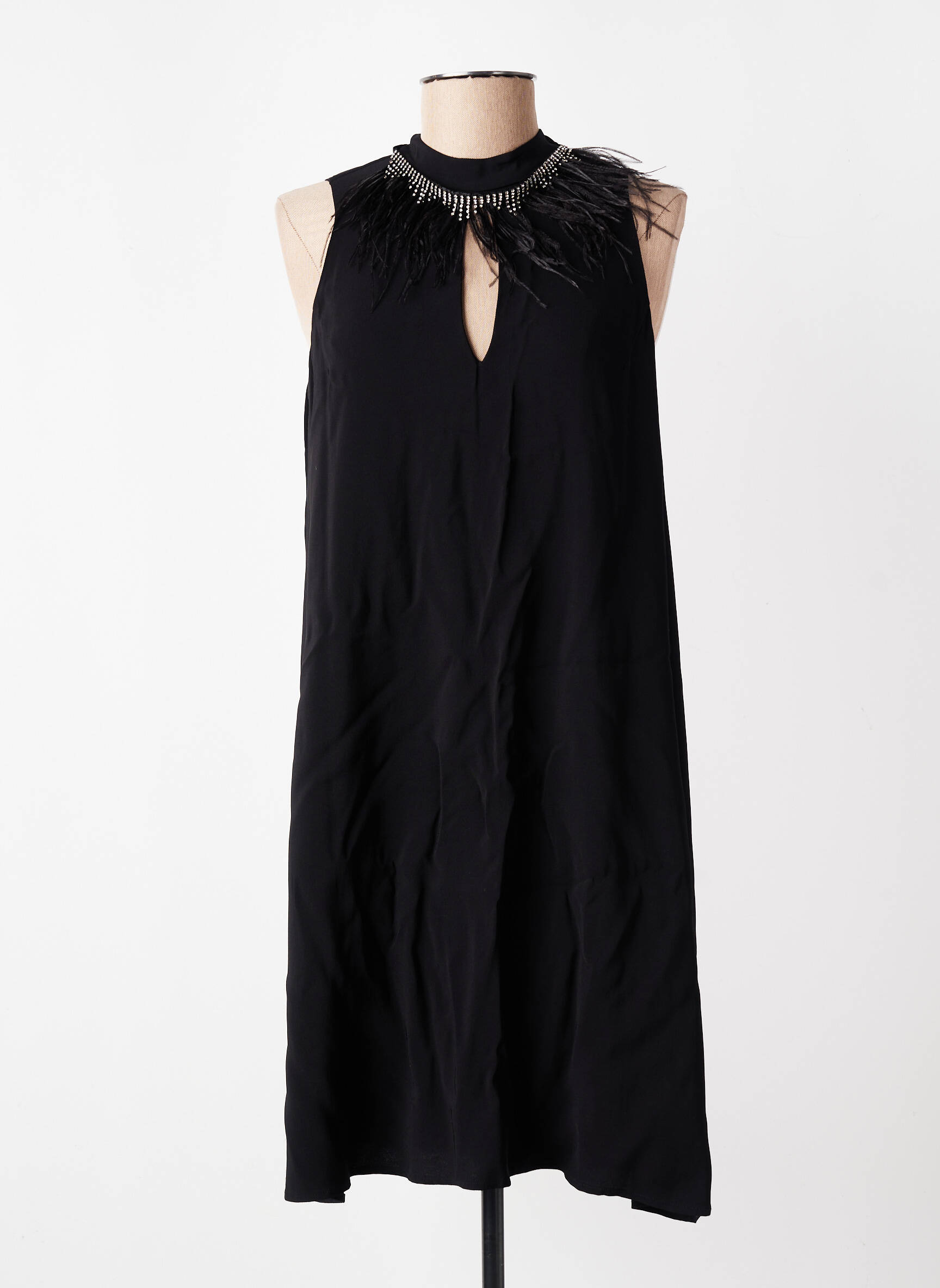 Rochie midi croială fluidă fără mâneci negru TWINSET femeie