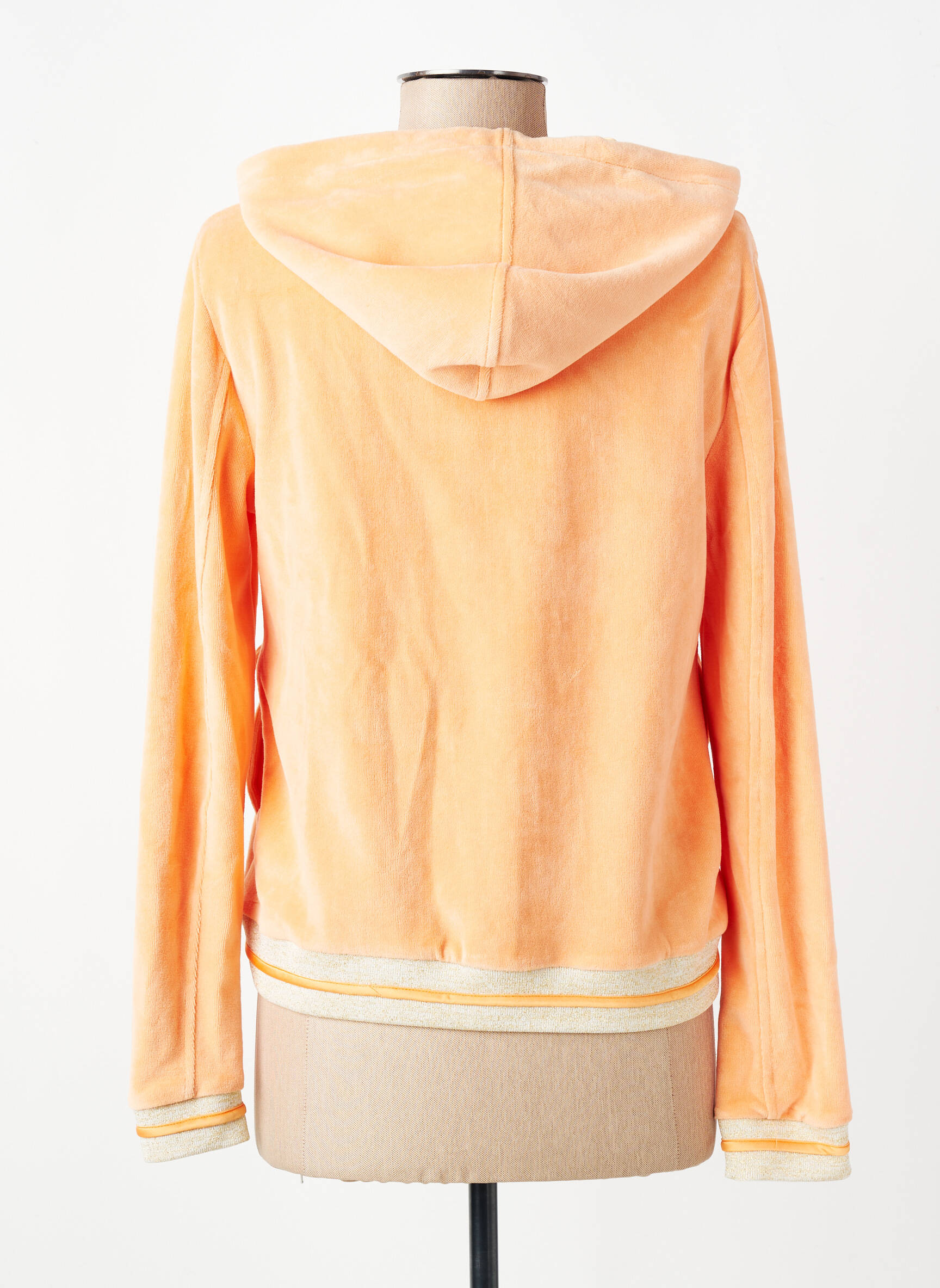 Jachete casual guler rotund portocalie VITAMIA LOUNGEWEAR femeie