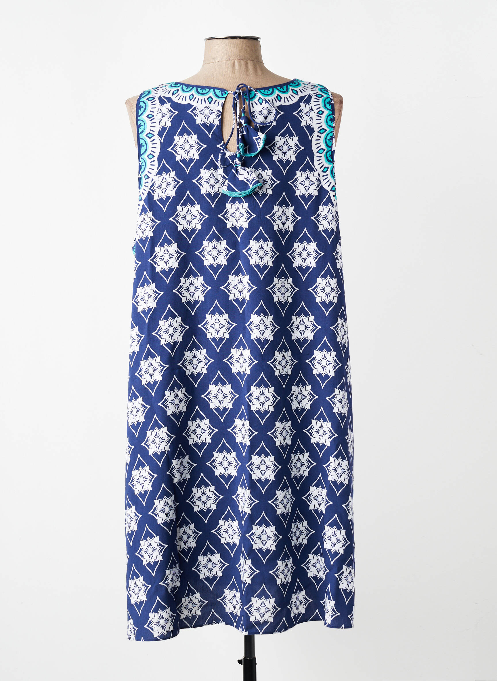 Rochie midi croială fluidă fără mâneci albastru HATLEY femeie