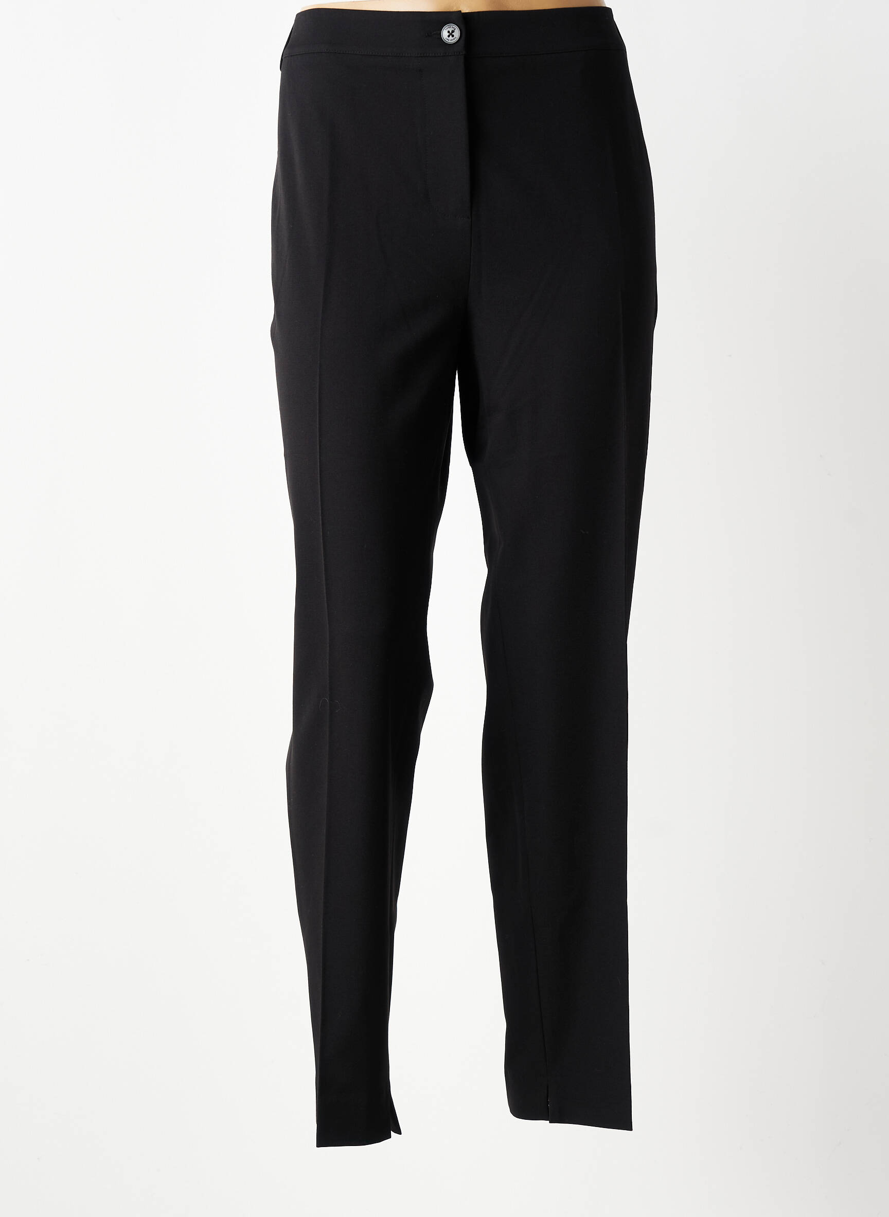 Pantalon chino țesătură poplin mărime normală negru HANA SAN femeie