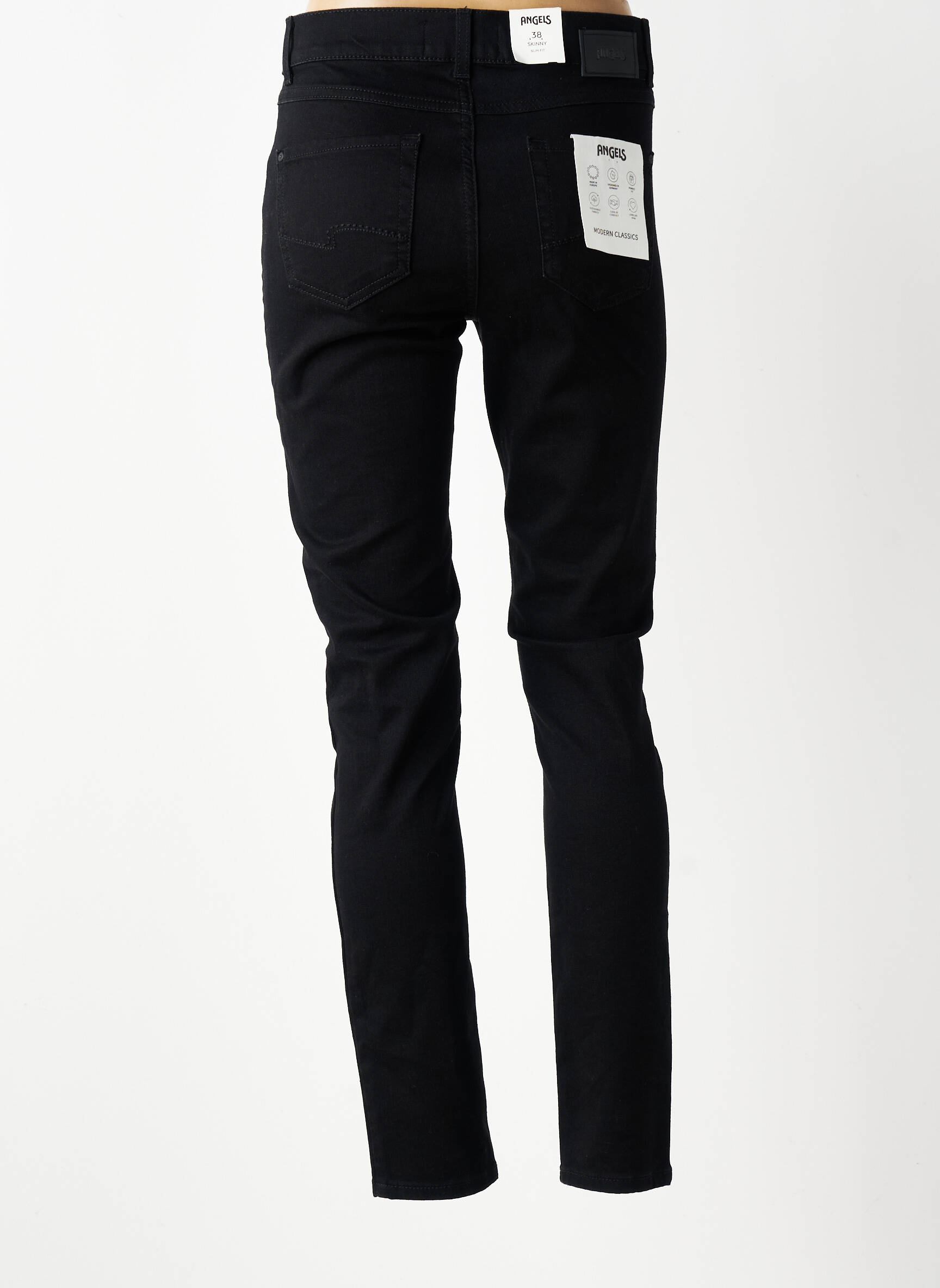 Blugi skinny țesătură brută mărime normală negru ANGELS femeie