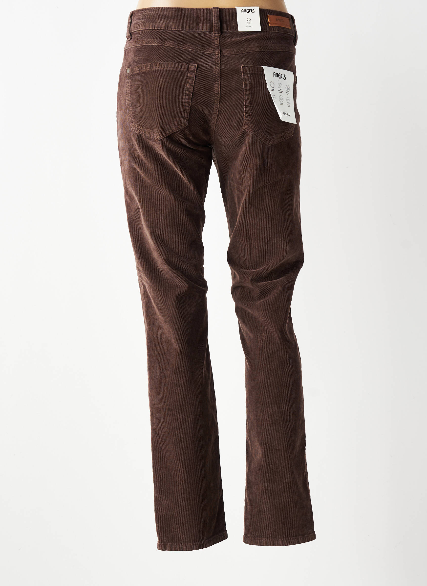 Pantalon slim elasticitate mărime normală maro ANGELS femeie