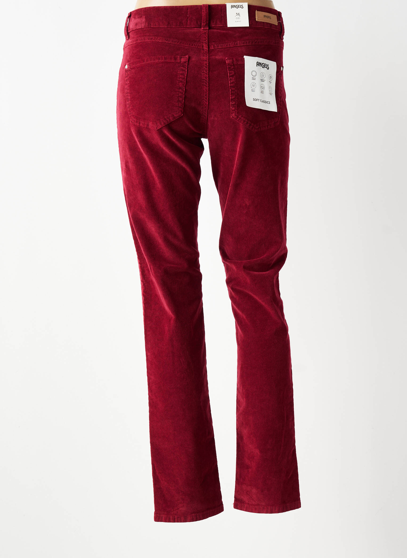 Pantalon slim elasticitate mărime normală roșu ANGELS femeie