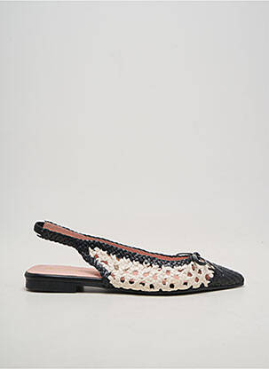 Sandale/pantofi decupați țesătură satinată toc plat până la 3 cm negru PRETTY BALLERINAS femeie