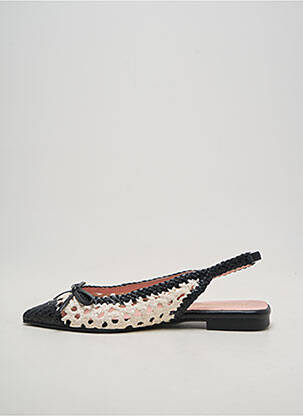 Sandale/pantofi decupați țesătură satinată toc plat până la 3 cm negru PRETTY BALLERINAS femeie