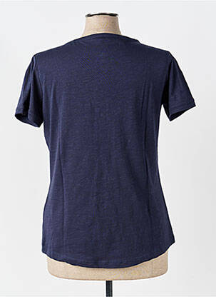 Tricou guler în v mâneci scurte albastru IL GRANCHIO femeie