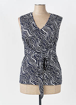 Top țesătură jersey fără mâneci albastru MARBLE femeie