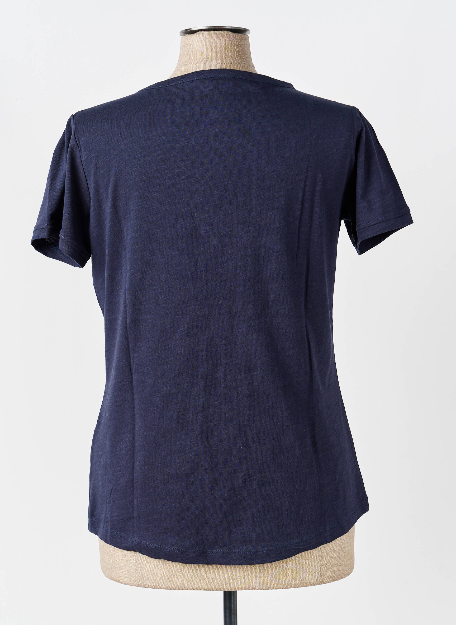 Tricou guler în v mâneci scurte albastru IL GRANCHIO femeie